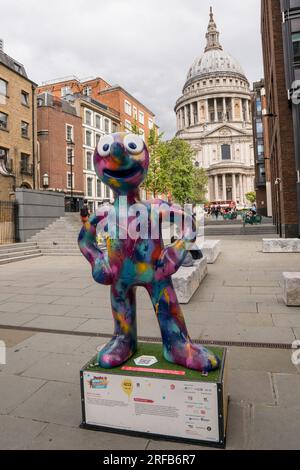 Morph Sculture Trail autour de Londres pour les enfants et les familles 1 août 2023, Aardman amination faite par Nick Park Banque D'Images