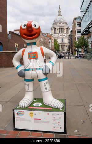 Morph Sculture Trail autour de Londres pour les enfants et les familles 1 août 2023, Aardman amination faite par Nick Park Banque D'Images