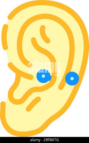 illustration vectorielle de l'icône de couleur de boucle d'oreille perforante anti-hélice Illustration de Vecteur