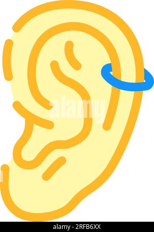 illustration vectorielle de l'icône de couleur de boucle d'oreille de perçage d'hélice Illustration de Vecteur