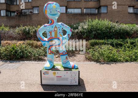 Morph Sculture Trail autour de Londres pour les enfants et les familles 1 août 2023, Aardman amination faite par Nick Park Banque D'Images