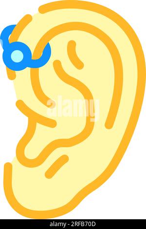 illustration vectorielle de l'icône de couleur de boucle d'oreille perforante à hélice avant Illustration de Vecteur