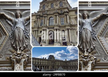 Le magnifique bâtiment qui abrite le musée du Louvre à Paris, en France, l'un des musées les plus célèbres au monde Banque D'Images