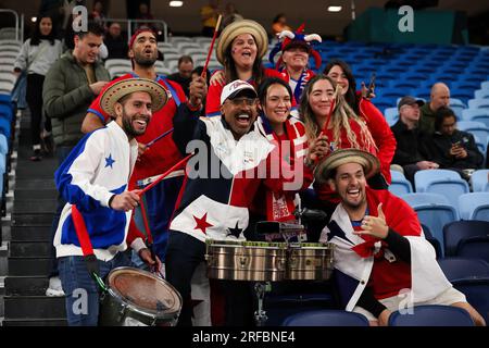 Sydney, Australie, 2 août 2023. Fans du Panama lors du match de coupe du monde féminin entre le Panama et la France au stade Allianz le 02 août 2023 à Sydney, en Australie. Crédit : Damian Briggs/Speed Media/Alamy Live News Banque D'Images