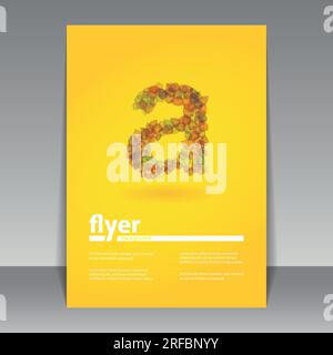 Lettre alphabétique fabriquée à partir de feuilles d'automne colorées - Flyer ou Cover Design Illustration de Vecteur
