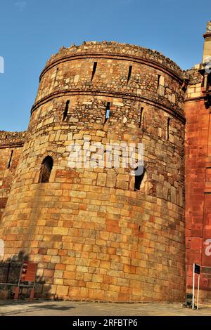 Vue partielle de Purana Qila, New Delhi, Inde Banque D'Images