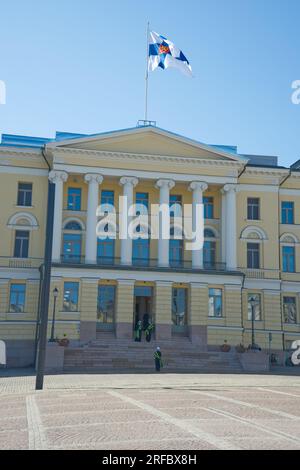 Palais du gouvernement finlandais sur la place du Sénat Helsinki, Finlande Banque D'Images