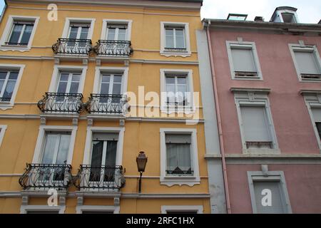 vieux immeubles plats à mulhouse en alsace (france) Banque D'Images