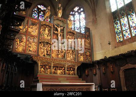 église sainte-croix à kaysersberg en alsace (france) Banque D'Images