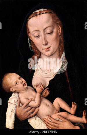 Vierge et enfant par le peintre néerlandais des débuts, Dieric Bouts (c. 1415-1475), huile sur panneau, c. 1460 Banque D'Images