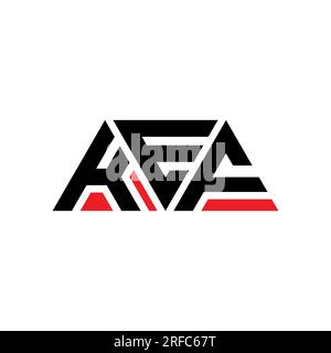 Logo de lettre triangle KEF avec forme de triangle. Monogramme de logo triangle KEF. Modèle de logo vecteur triangle KEF avec couleur rouge. KEF triangul Illustration de Vecteur