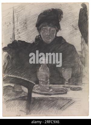 Le buveur d'absinthe entre circa 1880 et circa 1886 par James Ensor Banque D'Images