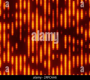 Lignes volantes rouges abstraites rayées de points lumineux et de particules d'énergie abstraites fond disco. Rendu 3D. Banque D'Images