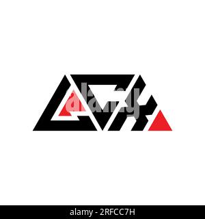 Logo de lettre triangle LCX avec forme de triangle. Monogramme de logo triangle LCX. Modèle de logo vecteur triangle LCX avec couleur rouge. LCX triangul Illustration de Vecteur