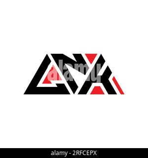 Logo lettre triangle LNK en forme de triangle. Monogramme de logo triangle LNK. Modèle de logo vecteur triangle LNK avec couleur rouge. LNK triangul Illustration de Vecteur