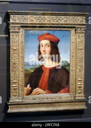 Raffaello Santi - Portrait du jeune Cardinal Ippolito deste (1503-1505), Musée des Beaux-Arts, Budapest, Hongrie Banque D'Images