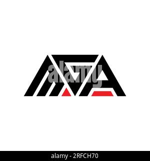 Logo de lettre triangle MGA avec forme de triangle. Monogramme de logo triangle MGA. Modèle de logo vecteur triangle MGA avec couleur rouge. MGA triangul Illustration de Vecteur