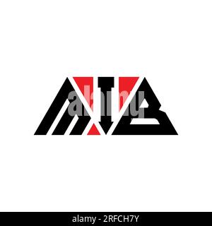 Logo MIB lettre triangle avec forme de triangle. Monogramme de logo triangle MIB. Modèle de logo vecteur triangle MIB avec couleur rouge. MIB triangul Illustration de Vecteur