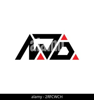 Design de logo de lettre triangle NJD avec forme de triangle. Monogramme de conception de logo triangle NJD. Modèle de logo vecteur triangle NJD avec couleur rouge. NJD triangul Illustration de Vecteur