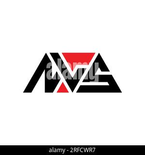 Logo NLS avec lettre triangulaire en forme de triangle. Monogramme de logo triangle NLS. Modèle de logo vecteur triangle NLS avec couleur rouge. NLS triangul Illustration de Vecteur