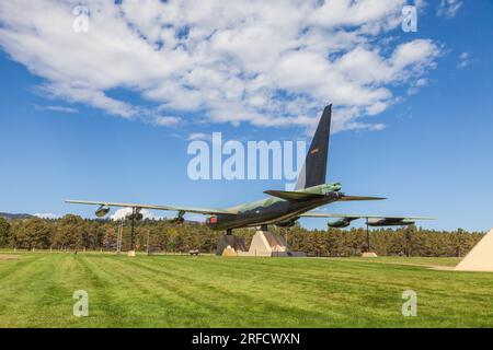 Bombardier B-52 avion sur l'affichage à l'United States Air Force Academy de Colorado Springs, Colorado. Banque D'Images