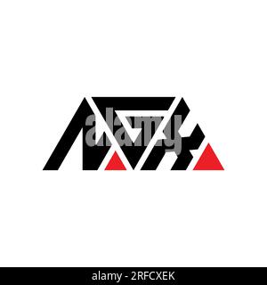 Logo de lettre triangle NGX avec forme de triangle. Monogramme de logo triangle NGX. Modèle de logo vecteur triangle NGX avec couleur rouge. Triangul NGX Illustration de Vecteur