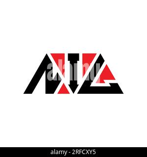 Logo de lettre triangle NIL avec forme de triangle. Monogramme de logo triangle NIL. Modèle de logo vecteur triangle NIL avec couleur rouge. AUCUN triangul Illustration de Vecteur