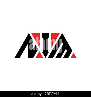 Logo de lettre triangle NIM avec forme de triangle. Monogramme de logo triangle NIM. Modèle de logo vecteur triangle NIM avec couleur rouge. NIM triangul Illustration de Vecteur