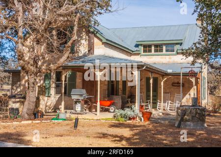 Ranch House au Jay's Ranch et Bed and Breakfast dans la zone naturelle de Block Creek dans le centre du Texas. Banque D'Images