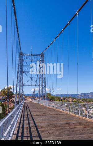 Pont suspendu Royal gorge dans le Colorado. Ce pont sur la rivière Arkansas était le plus haut pont suspendu du monde à l'époque où il a été construit. Banque D'Images