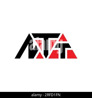 Logo de lettre triangle NTT avec forme de triangle. Monogramme de logo triangle NTT. Modèle de logo vectoriel triangle NTT avec couleur rouge. NTT triangul Illustration de Vecteur