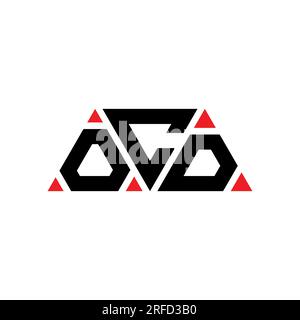 Logo de lettre triangle OCD avec forme de triangle. Monogramme de logo triangle OCD. Modèle de logo vectoriel triangle OCD avec couleur rouge. OCD triangul Illustration de Vecteur