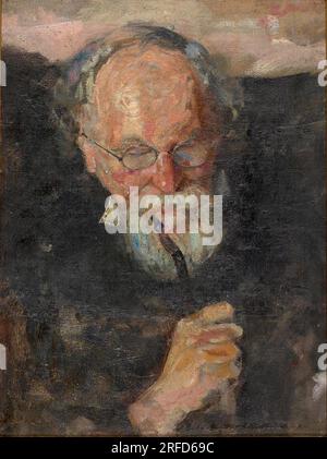 Christian Munch avec Pipe 1885 par Edvard Munch Banque D'Images