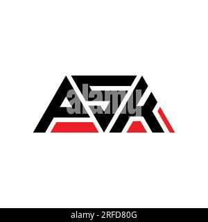 Logo de lettre triangle PSK avec forme de triangle. Monogramme de logo ...