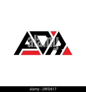 Logo PDR avec lettre triangulaire en forme de triangle. Monogramme de logo triangle PDR. Modèle de logo vecteur triangle PDR avec couleur rouge. PDR triangul Illustration de Vecteur