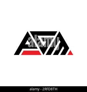 Logo de lettre triangle PGM avec forme de triangle. Monogramme de logo triangle PGM. Modèle de logo vecteur triangle PGM avec couleur rouge. PGM triangul Illustration de Vecteur