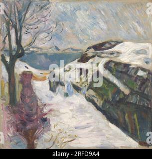 Paysage d'hiver de Kragerø 1910 par Edvard Munch Banque D'Images