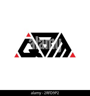 Logo de lettre triangle QBM avec forme de triangle. Monogramme de logo triangle QBM. Modèle de logo vecteur triangle QBM avec couleur rouge. QBM triangul Illustration de Vecteur