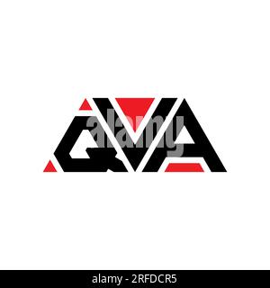 Logo de lettre triangle QVA avec forme de triangle. Monogramme de logo triangle QVA. Modèle de logo vecteur triangle QVA avec couleur rouge. QVA triangul Illustration de Vecteur