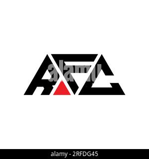 Logo de lettre triangle RFC avec forme de triangle. Monogramme de logo triangle RFC. Modèle de logo vecteur triangle RFC avec couleur rouge. RFC triangul Illustration de Vecteur
