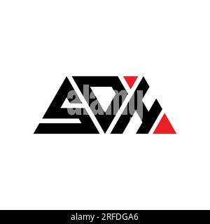 Logo SDH avec lettre triangle en forme de triangle. Monogramme de logo triangle SDH. Modèle de logo vectoriel triangle SDH avec couleur rouge. SDH triangul Illustration de Vecteur