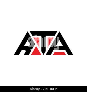 Logo de lettre triangle RTA avec forme de triangle. Monogramme de logo triangle RTA. Modèle de logo vecteur triangle RTA avec couleur rouge. RTA triangul Illustration de Vecteur