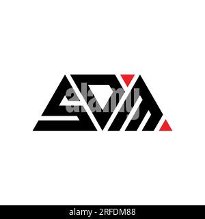 Logo SDM avec lettre triangulaire en forme de triangle. Monogramme de logo triangle SDM. Modèle de logo vectoriel triangle SDM avec couleur rouge. SDM triangul Illustration de Vecteur