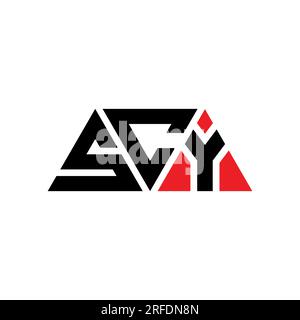 Logo de lettre triangle SCY avec forme de triangle. Monogramme de logo triangle SCY. Modèle de logo vectoriel triangle SCY avec couleur rouge. SCY triangul Illustration de Vecteur