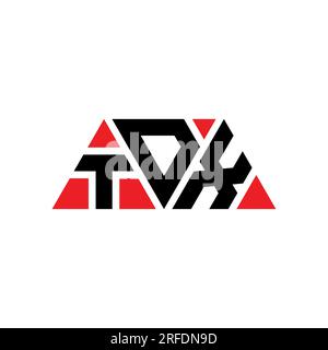 Logo de lettre triangle TDX avec forme de triangle. Monogramme de logo triangle TDX. Modèle de logo vecteur triangle TDX avec couleur rouge. TDX triangul Illustration de Vecteur