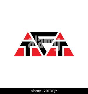 Logo de lettre triangle TFT avec forme de triangle. Monogramme de logo triangle TFT. Modèle de logo vecteur triangle TFT avec couleur rouge. TFT triangul Illustration de Vecteur