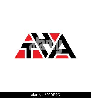Logo de lettre triangle THA avec forme de triangle. Monogramme de logo triangle THA. Modèle de logo vecteur triangle THA avec couleur rouge. THA triangul Illustration de Vecteur