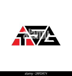 Logo de lettre triangle TSG avec forme de triangle. Monogramme de logo triangle TSG. Modèle de logo vecteur triangle TSG avec couleur rouge. TSG triangul Illustration de Vecteur