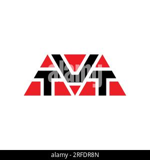 Logo de lettre triangle TUT avec forme de triangle. Monogramme de logo triangle TUT. Modèle de logo vecteur triangle TUT avec couleur rouge. TUT triangul Illustration de Vecteur