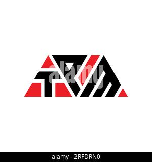 Logo de lettre triangulaire TPM avec forme de triangle. Monogramme de logo triangulaire TPM. Modèle de logo vecteur triangle TPM avec couleur rouge. TPM triangul Illustration de Vecteur